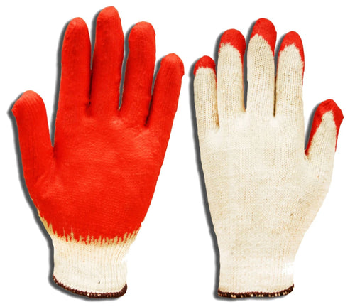 Latex Dipped String Knit Cotton Work Safety Gloves